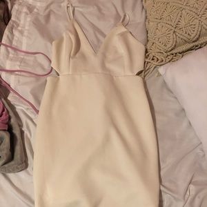 White dress cut out on sides